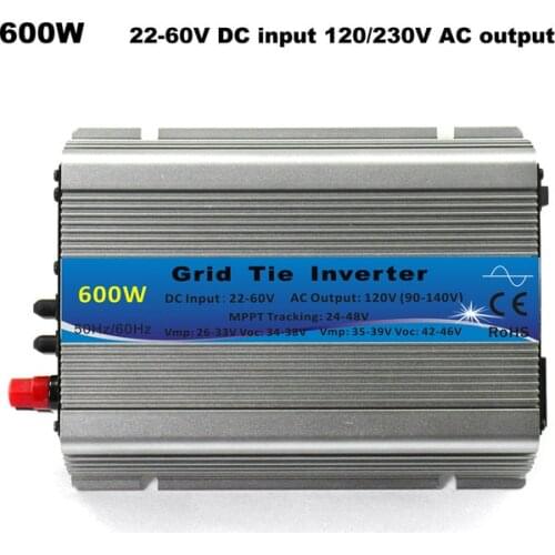 Grid Tie Inverter 600W MPPT micro 30V 36V Panel 72 Cells Function Pure Sine Wave 110V 220V Output On Grid Tie Inverter 22-60V DC