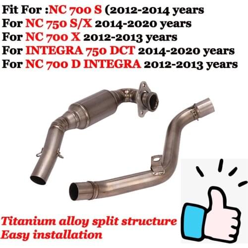 Slip On For Honda NC700 NC700X NC700S NC 700 S X D 750 DCT Motorcycle Exhaust Escape Modify Titanium Alloy Front Mid Link Pipe