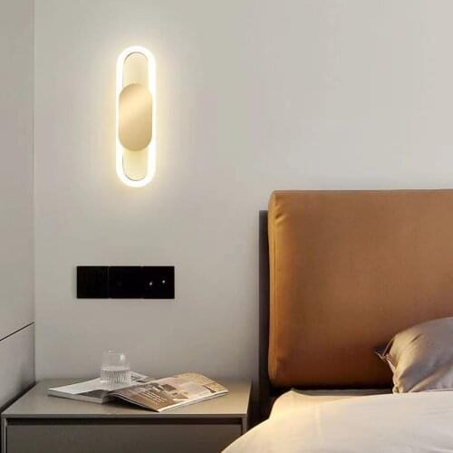 Modern northern Europe led bedroom bedside lamp simple modern lamp luxury wall lamp creative personality living room background
