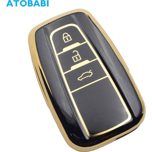 TPU Car Key Cases 3 Button Smart Remote Control Protector Cover For Toyota Camry C-HR Land Cruiser Prado RAV4 Highlander Corolla
