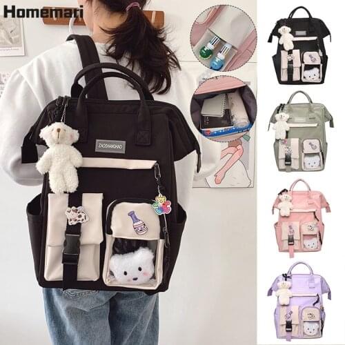 Homemari 2021 Shool Bag Backpack For Girls Cute Ring Bag Designer Travel Bags Laptop Backpack Women Notebook Patchwork Backpack