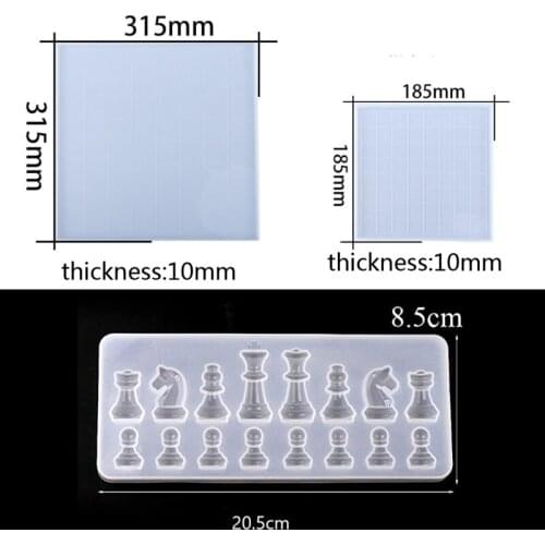 1 Set Chess+Checkerboard Silicone Mould DIY Crafts Making Tool Chess Board Crystal Epoxy Resin Mold Drop Ship