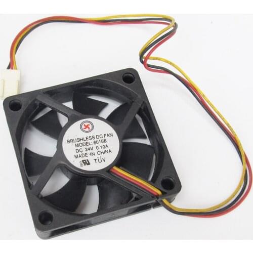 1pc Brushless DC Cooling Fan 60x60x15mm 60mm 6015 7 blades 24V 3pin Connector