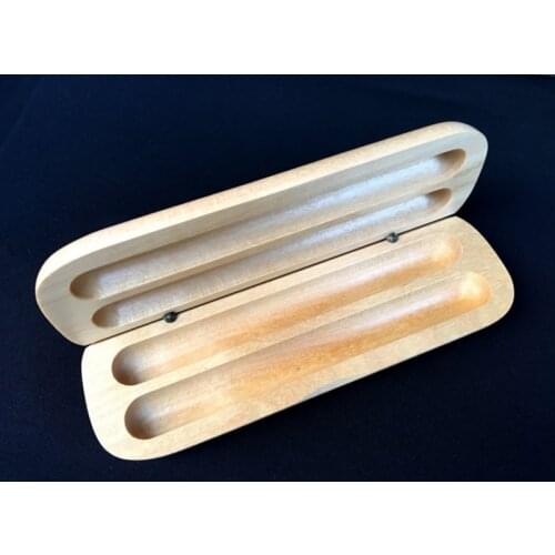 1 pcs Mahogany Retro double-groove Wooden Gift Box Pen and Ballpoint Roller Box Environmental Protection Pencil Case