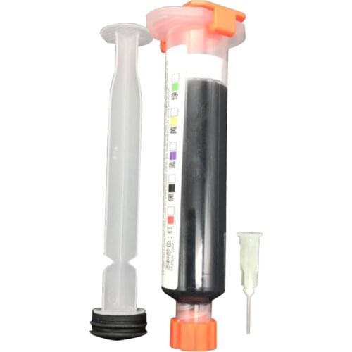 10ML Black UV Solder Mask +1 Needle & Push PCB BGA PAINT PREVENT CORROSIVE ARCING Soldering Paste Flux Cream Welding Fluxes Oil