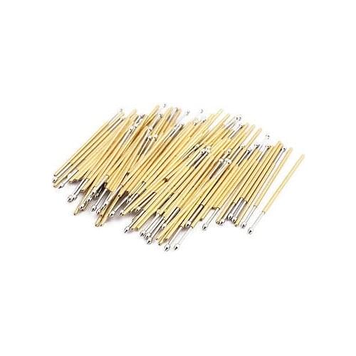 100pcs PL75-E2 1.0mm Dia 33.3mm Length Metal Spring Pressure Test Probe Needle