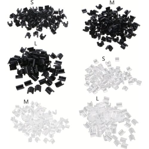 100Pcs Hair Ties DIY Glue-on Plastic Connectors Tools Elasitc Rubber Hair Band Link Buckles Add a Charm On Hairbands X4YA