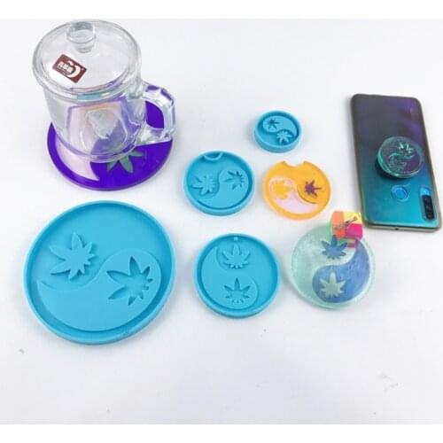4 Pcs Leaves/Dog Paw Coaster Epoxy Resin Mold DIY Crafts Cup Mat Silicone Mould U90F