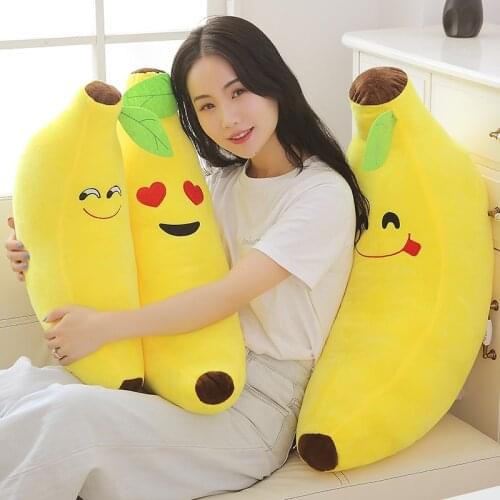 40-80CM Funny Creative Banana Stuffed Soft Pillow Sofa Cushion Baby Lovely Plush Doll Kids Fruit Toys Children Birthday Gifts