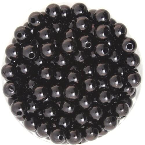 8mm 150pcs Round Black Color ABS Plastic Beads Imitation Pearl Beads for Bracelet Necklace Making