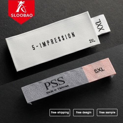 Free Shipping Customized Woven labels Garment/Shirt/Shoes/Bags Label Clothing Labels / Embroidered Tag