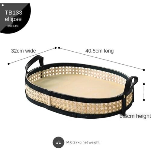 Household Rattan Storage Basket Ins Wind Storage Basket Nordic Homestay Storage Box Desktop Sundries Storage Tray