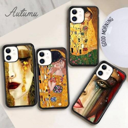 Kiss by Gustav Klimt Design Phone Case for iPhone 11 12 Pro Max mini X XR XS SE 2020 5 6S 7 8 Plus Samsung S8 S9 S10 Cover shell