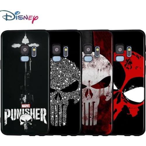 Black Soft Marvel Punisher Skull For Samsung Galaxy A9 A8 A7 A6 A6S A8S Plus A5 A3 Star 2018 2017 2016 Phone Case