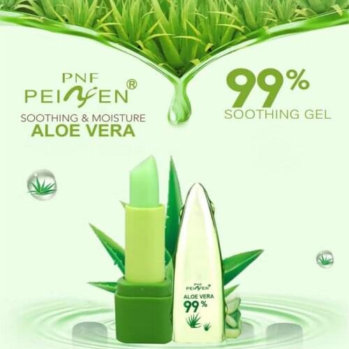 Pure Natural 99% Aloe Vera Gel Lip Balm Temperature Change Lipstick Lock Color Lasting Moisturizing Jelly Lip Balm TSLM1