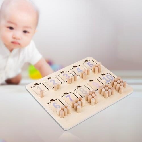 Wooden Montessori Educational Mathematics Toys Number Matching Puzzle Board
