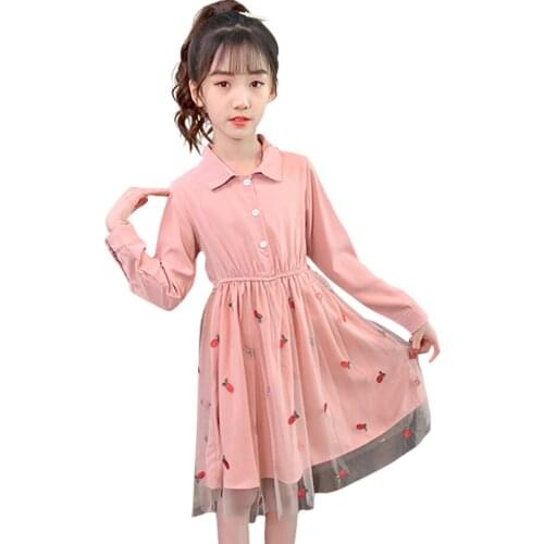 Kids Dresses For Girls Long Sleeve Girl Party Dress Casual Style Dress Kids Spring Autumn Childrens Clothing 6 8 10 12 14