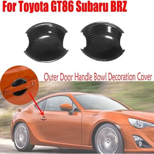 For Toyota GT86 Subaru BRZ 2012-2019 Real Carbon Fiber Outer Door Handle Bowl Decoration Cover Exterior Parts