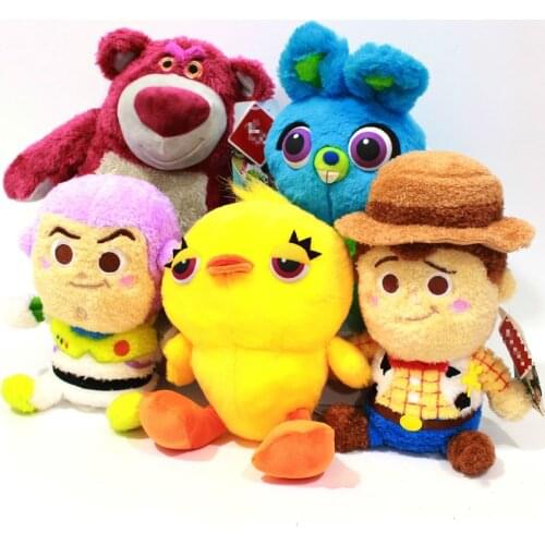 28cm Toy Story Woody & Buzz Lightyear Ducky Bunny Strawberry Bear Soft Plush Toy Stuffed Doll Toys For Children Kids