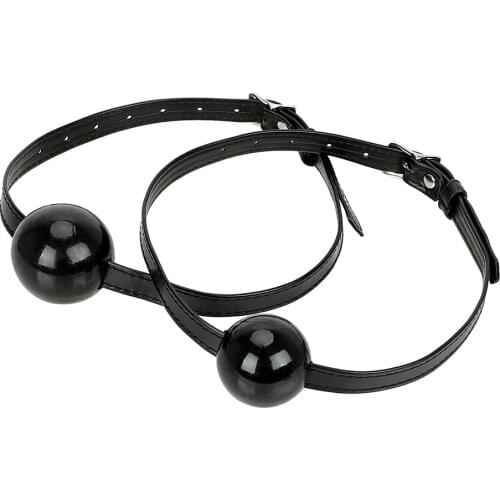 IKOKY Oral Fixation Stuffed Sex Products Leather Open Mouth Gag Sex Toys for Couple SM Slave Adult Game Silicone Ball Gag