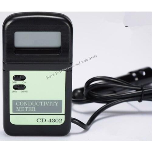 Taiwan LUTRON Conductivity Meter CD-4302 CD4302 Multi-range1.999mS,19.99mS High Precision Mini Conductance Tester