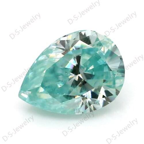 Pear shaped Brilliant Cut Blue Moissanite Loose Stone 6x8mm Excellent Cut Jewelry Making Stone
