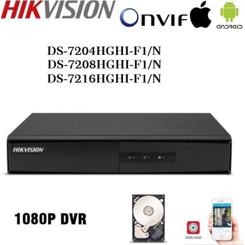 Hikvision English Version DS-7204/08/16HGHI-F1/N 1080P 4/8/16CH CCTV XVR for Analog/HDTVI/AHD/IP Security Camera 1SATA