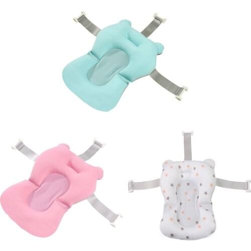 Baby Shower Bath Tub Pad Non-Slip Bathtub Seat Support Mat Safety Security Bath Support Cushion Foldable Soft Pillow