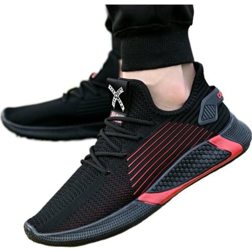 2021 Spring and Summer New Breathable Mesh Sneakers Lace-up Mens Shoes Soft Sole Casual Design Style Slow Running Shoes