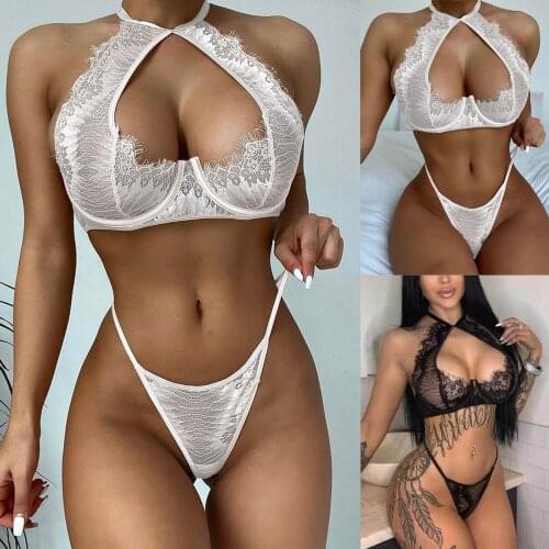 Lace Sexy Lingerie Hollow Out Women Temptation Sexy See-through Baby Doll Sexy Underwear Women Exotic Sex Costume 2021