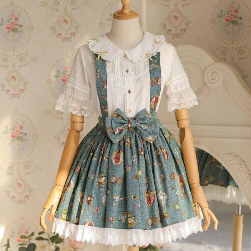 Mechanical Balloon ~ Sweet Printed Lolita Salopette Skirt by Strawberry Witch