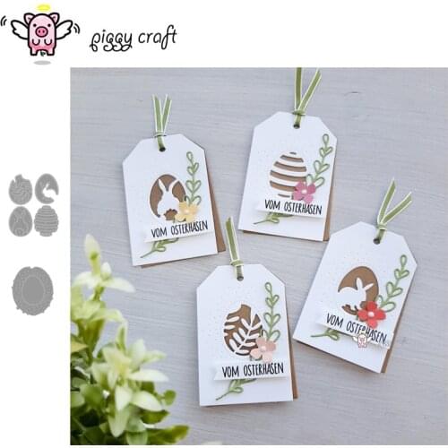 Piggy Craft metal cutting dies cut die mold Easter rabbit egg frame Scrapbook paper craft knife mould blade punch stencils dies