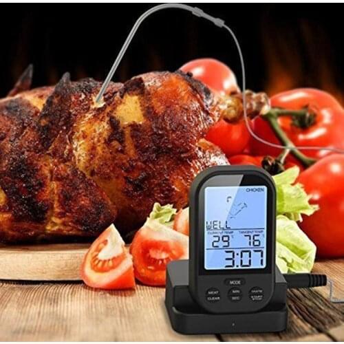 AsyPets Multi-functional Wireless Barbecue Thermometer Electronic BBQ Kitchen Food OvenThermometer Backlight Function