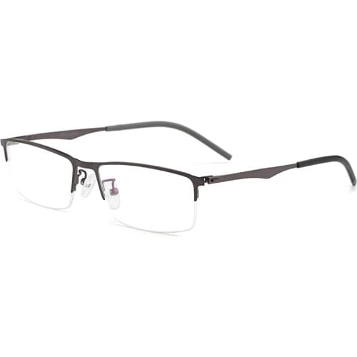 Men Business Semi Frameless Titanium Alloy Glasses Frame For Prescription Spectacles Optical Eyewear IP Electroplating S6610
