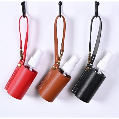 New 60ml Hand Sanitizer Case Perfume Leather Case Portable Hydroalcoholic Gel Bottle Hand Sanitizer Leather Case Keychain Holder