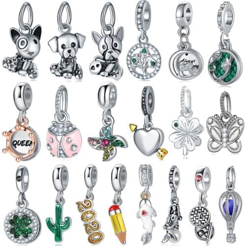 2019 New Original Alloy Beads Enamel Princess Dress Animal Robot Flowers Dangle Charm Fit Bracelets Bangles DIY Women Jewelry