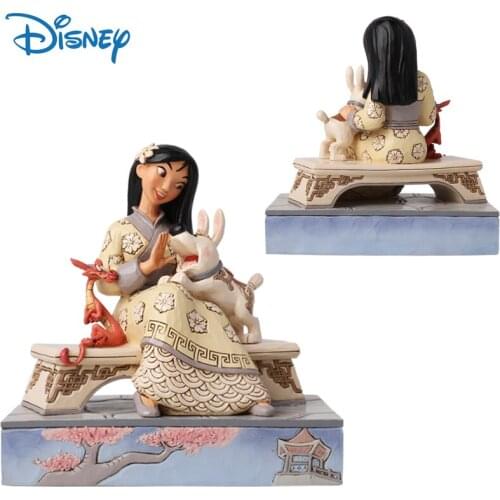 Disney Genuine Mulan Princess Cartoon Anime Figures Collection Model Toys Cute Resin Dolls Decor Action Figure Kids Gifts Boxed