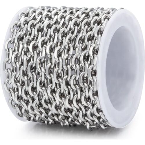 1 Meter Width 5mm Stainless Steel Oval Cable Chains For Jewelry Making Findings Diy Necklace Bracelet Chain Materials Handmade