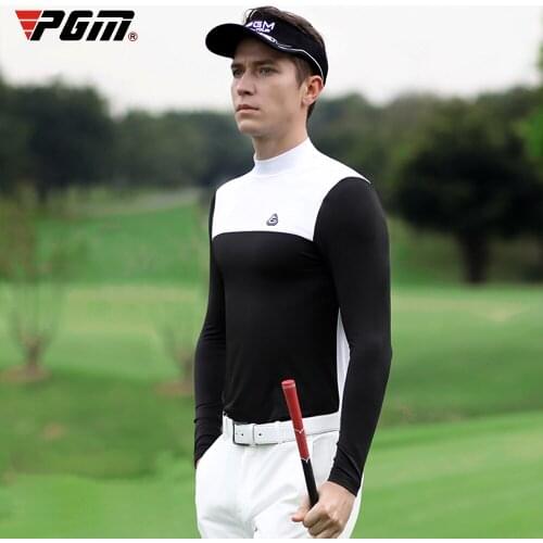 Pgm Mens Golf Shirts Summer Long-Sleeved Sunscreen Sports Tops Breathable Quick Dry Bottoming Underwear M-XXL D9117