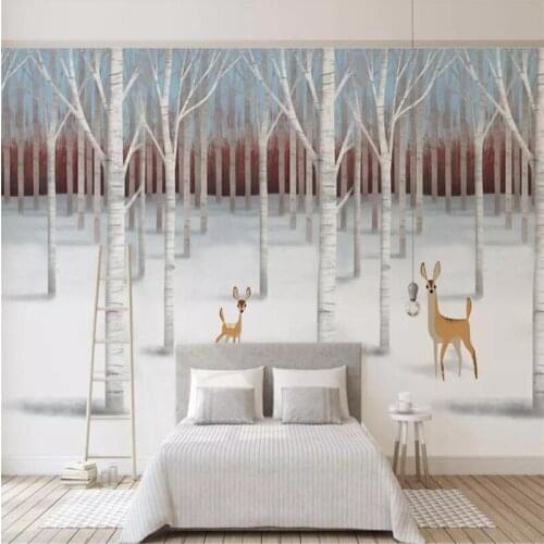 Custom photo wallpaper 3D stereo minimalist forest wallpaper mural bedroom sofa background ceiling sitting room wallpaper
