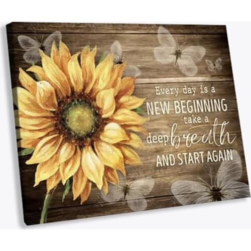 Room Poster Plant Sunflower Picture Art Poster Wall Decoration Painting Canvas Print Country Style Painting Home Decoration