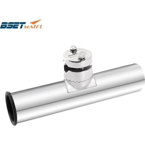 Adjustable Rail Mount SS 316 fishing rod rack holder pole bracket support with clamp on rail 3/4 to 1 inch boat hardwar