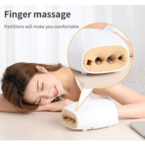 Chargeable Portable Air Compression Hand Massager Heated Finger Massager 6 Modes, 3 Levels of Strength Massage Relaxation