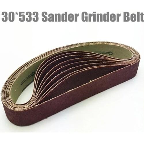 10Pcs Dremel Accessories 30*533 mm Sanding Belt Grit 40-600 Sander Grinder Belt for Drill Grinding Polishing Power Tool