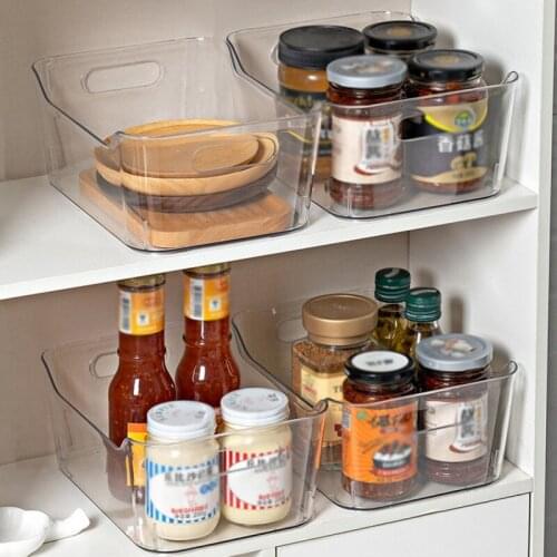 Stackable Plastic Food Storage Bins With Drainage Hole Refrigerator Organizer Clear Plastic Food Storage Rack For Kitchen