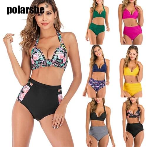 Sexy Bikini Floral Women Swimsuit 2020 Two Piece Bikini Sets Orange Wire Free With Pad WomenS Swimwear 2021