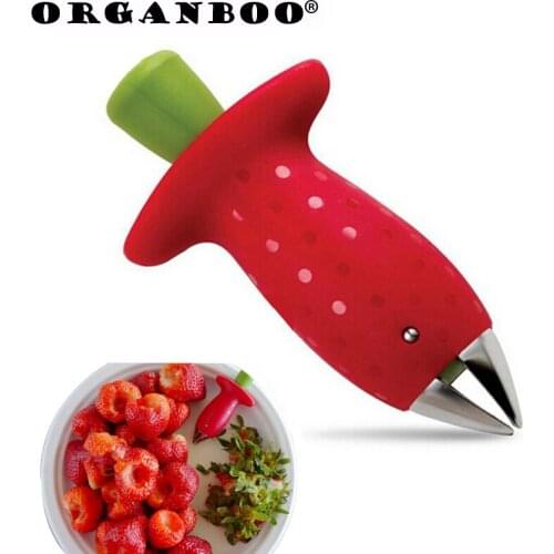 1 pcs Strawberry Hullers Tomato Stalks Strawberry Knife Stem Remover Fruit Slice Remove Stalks Device ABS + stainless steel