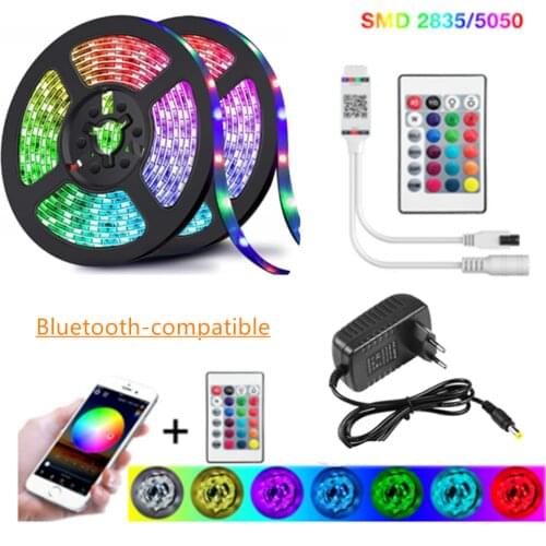 LED Strip Lights Bluetooth-compatible 20M RGB 5050 SMD Flexible Ribbon Waterproof RGB LED Light 5M 10M Tape Diode