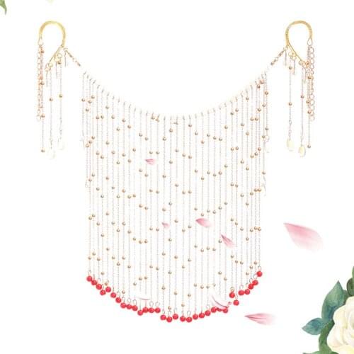 Hanfu Ancient Style Cover Curtain Tassel Veil Hanging Ear Style Ancient Costume Cover Face Jewelry Female Hair Accessories