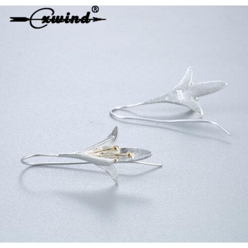 Cxwind Long Flower Drop Earrings for Women Lovely Earring Girls Christmas Gift Statement Fashion Birthday Jewelry brincos